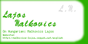 lajos malkovics business card